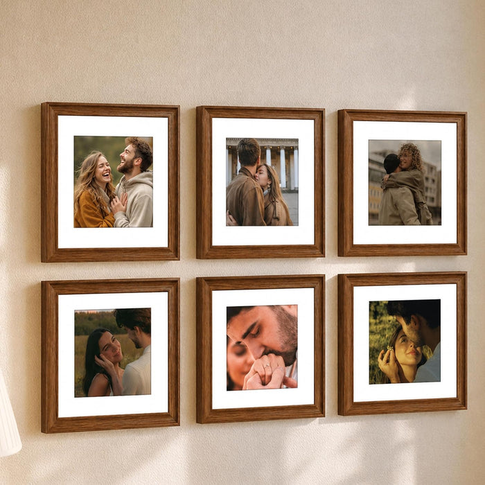 Premium White Photo Frame Set of 6 for Living Room | Classic Wooden Picture Frames for Photos, Artwork & Kids Room | Wall Décor (8x10 Inch)