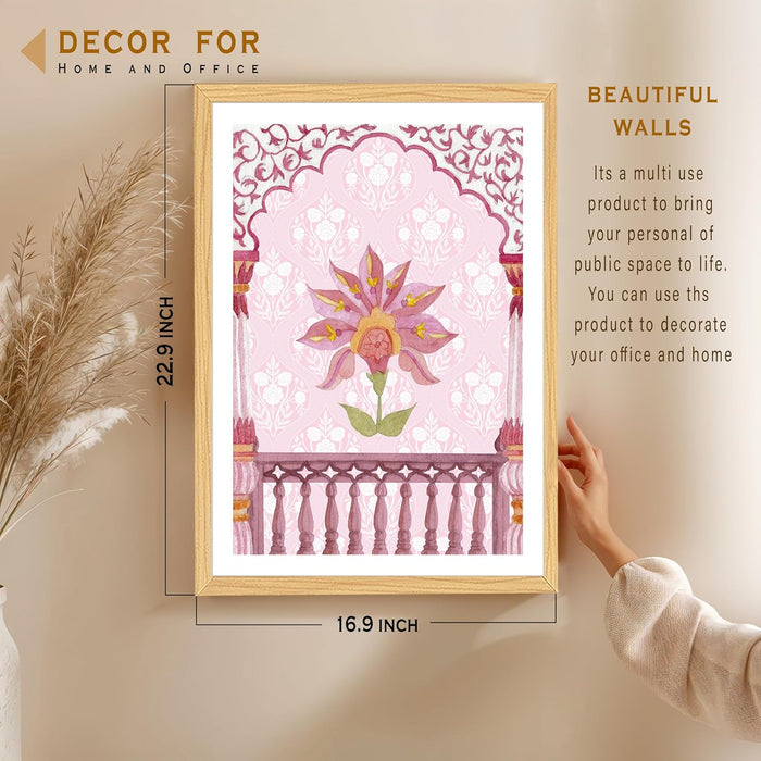 Mughal Floral Art Print, Classic Design to Elevate, Wall Decorative Art Prints (17x23 Inch)