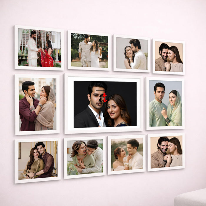 Art Street Photo Frame Set of 10 White Wall Decor Collage Display Hanging Family Picture Frames Gallery Collection Decor Items Wall Mount Frames Birthday Anniversary Gift, 8x8, 8x12 and 12x16 In