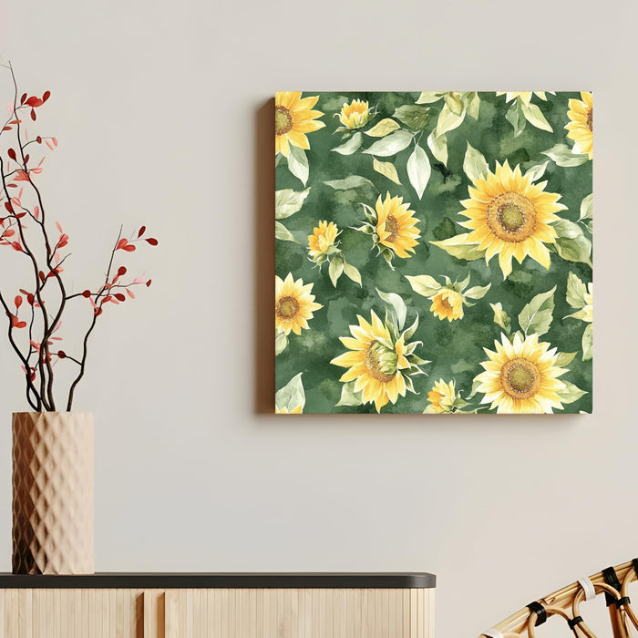 Sunflower Painting for Wall Decoration | Flower Canvas Wall Painting for Living Room, Bedroom, Home and Office Wall Decor (41x41 Cm)