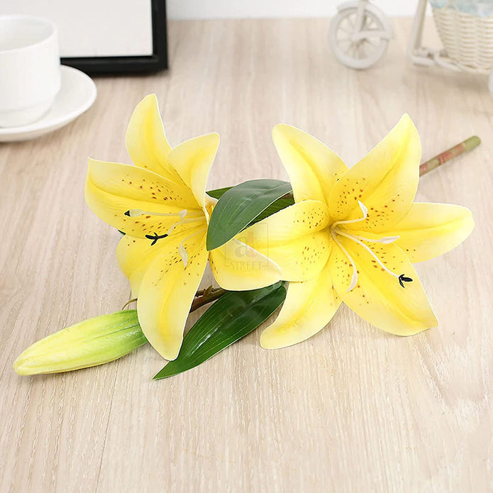 Artificial Oriental Lily Flower Sticks for Home Decoration, Faux Flowers for Vases, Decoration Items for Living Room.