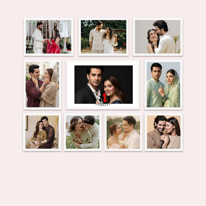 Art Street Photo Frame Set of 10 White Wall Decor Collage Display Hanging Family Picture Frames Gallery Collection Decor Items Wall Mount Frames Birthday Anniversary Gift, 8x8, 8x12 and 12x16 In