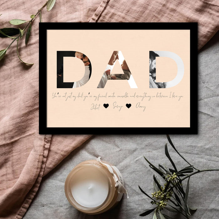 SNAP ART Customized Father's Day Gift for your DAD with Collage print along with Text, Photo Frame With Photo Upload (9.2x12.6 Inch)