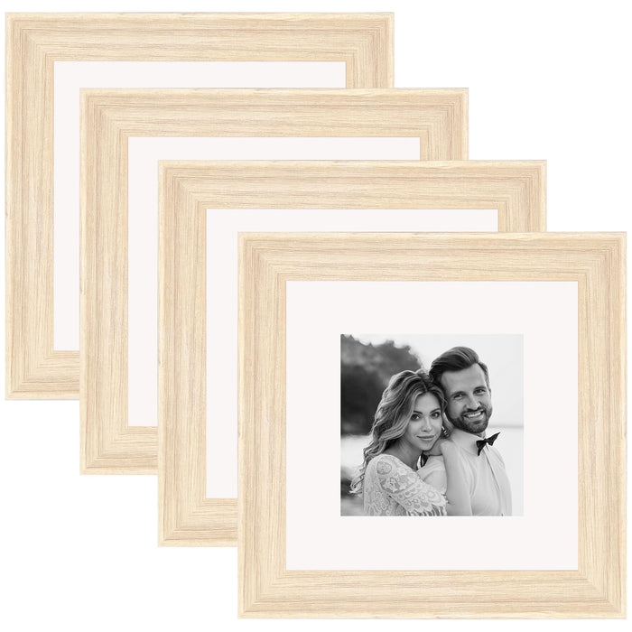 Art Street Set of 4 Individual Couple Photo Frame/Wall Hanging for Home Décor - (White, Size 8x8 Inch)