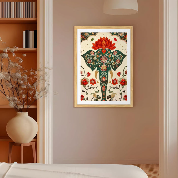 Elephant Decorative Wall Art Print, Wall Decorative Art Prints Framed Painting (17x23 Inch)