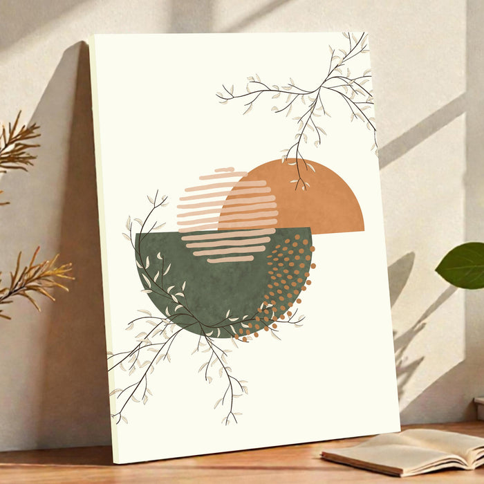 Abstract Botanical floral Stretched Canvas Wall Art Modern Boho Illustration Painting for Home & Office Wall Decor, (16x22 Inch)