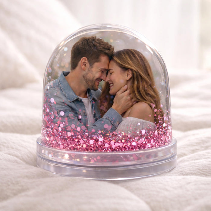 Art Street Pink Heart Glitter Liquid Photo Frame, Tabletop Frame with Swirling Glitter Hearts, Acrylic Water Frames for Valentine's Day Gift, Romantic Keepsake, Personalized Photo Gift, 3.5x3.5 Inch