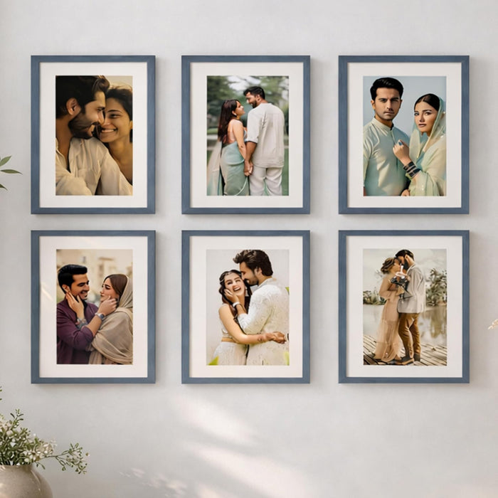 Premium White Photo Frame Set of 6 for Living Room | Classic Wooden Picture Frames for Photos, Artwork & Kids Room | Wall Décor (8x10 Inch)