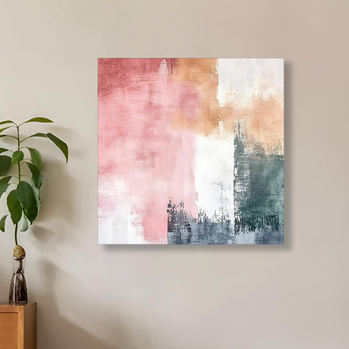 Multicolor Abstract Canvas Wall Art Painting – Pink Black White Gallery Wrap Canvas Painting Wall Décor.