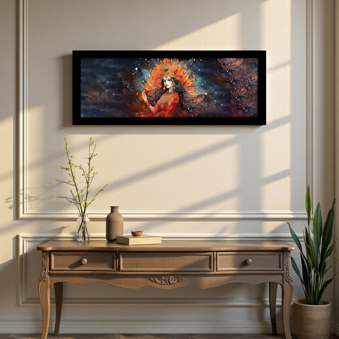 Indian Goddess Vastu Wall Art Framed Luxury Paintings for Home Decoration, Living room, Bedroom and Office Decoration (99x38 CM)