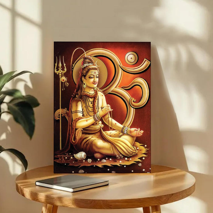 Spiritual Stretched Canvas Pooja room Temple Wall Art Print Painting on Stretched-Canvas (30x41 CM)