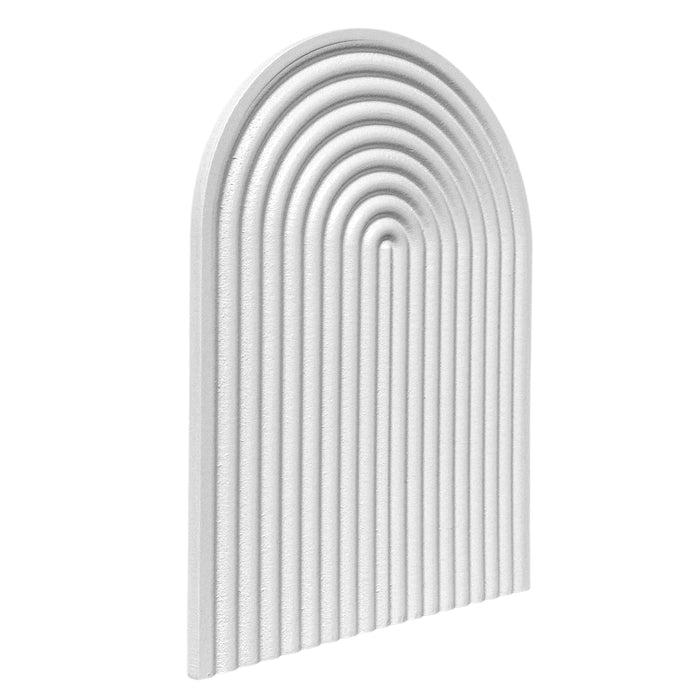 Boho Wall Hanging - Blue Ribbed Textured Blue Arched Wooden Décor, Boho, Wooden Wall Hanging – 22x31 cm