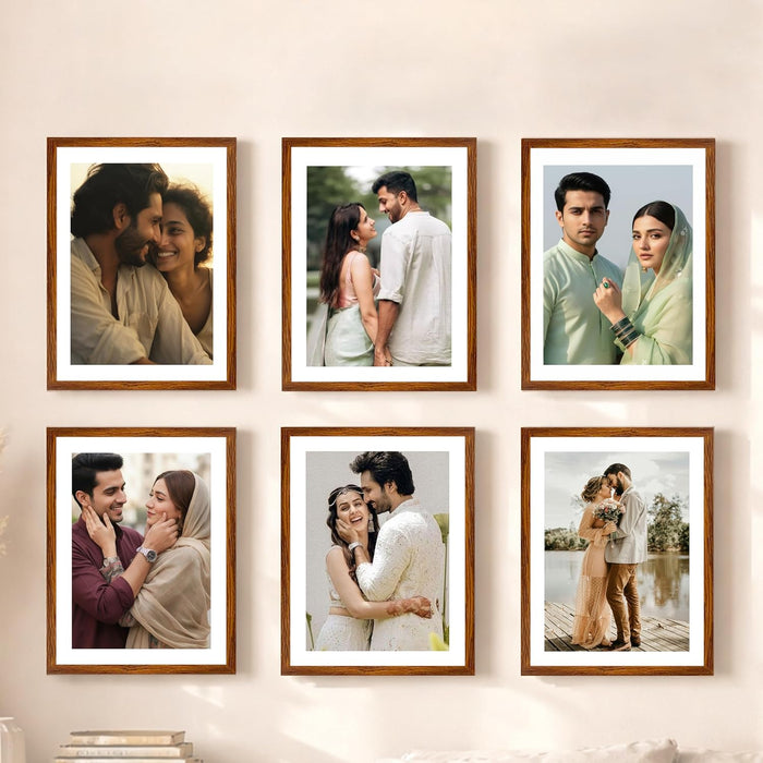 Premium White Photo Frame Set of 6 for Living Room | Classic Wooden Picture Frames for Photos, Artwork & Kids Room | Wall Décor (8x10 Inch)