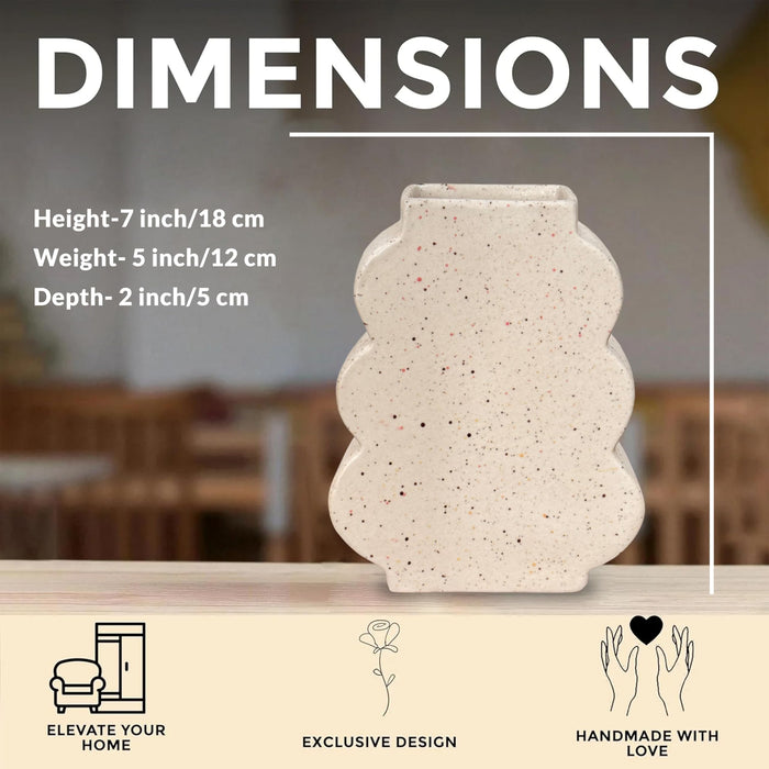Art Street Ceramic Flower Vase – Modern Speckled Holiday Decorative Vase for Table Centerpiece, Home Décor, Christmas Decoration, Festive Arrangement & Gifting (5X7 Inch)