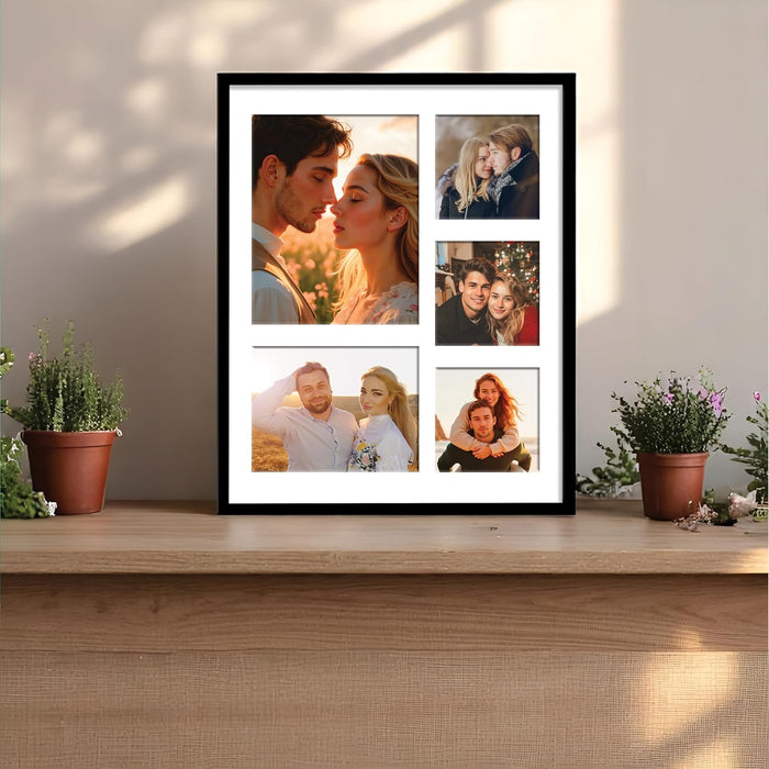 Photo Frame Collage 20x25, 15x20, 13x13 cm Photos Display 5 Openings Wall Mounting Home Décor Photo-Frame (44x54 cm)