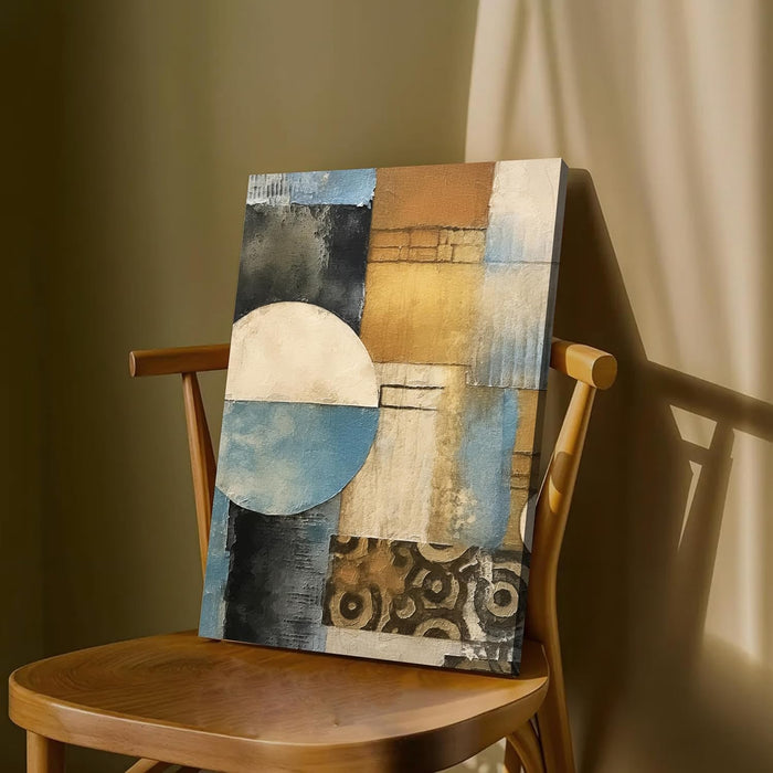 Abstract Artwork of a Leaf as Tree in Orange, Brown, and Beige | Digital Painting On Canvas Stretched on Wood (16x22 Inch)