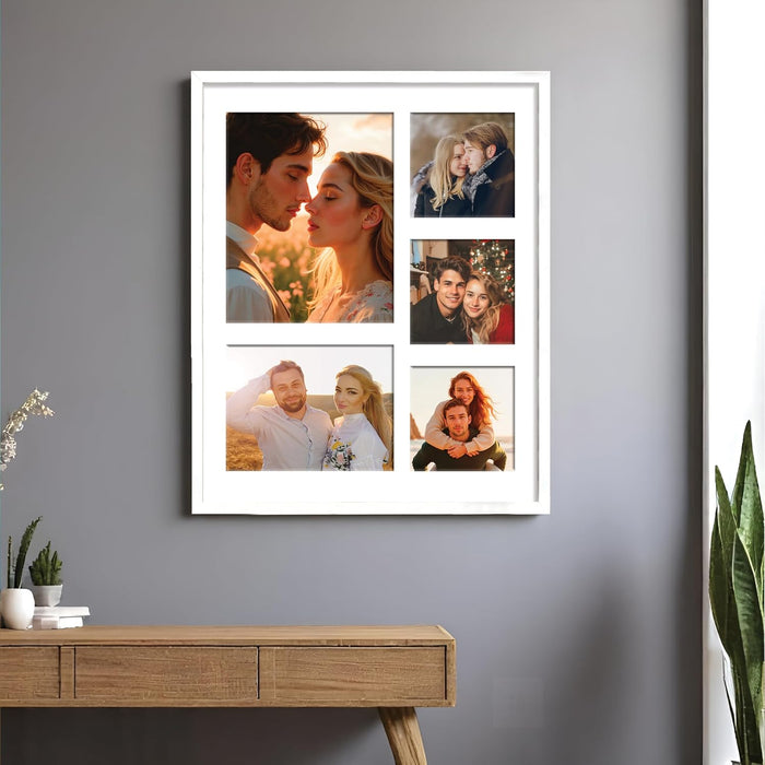Photo Frame Collage 20x25, 15x20, 13x13 cm Photos Display 5 Openings Wall Mounting Home Décor Photo-Frame (44x54 cm)