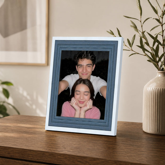 Luxury Photo Frame for living room, Modern Step Design Photo Frames for Photograph, Art Work, Kids Room (4x6 Inch, Blue)