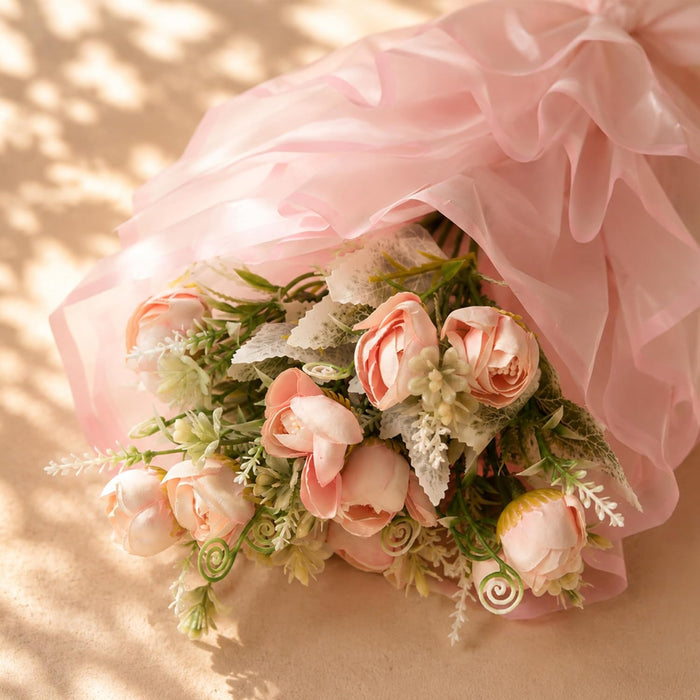 Art Street Artificial Pink Rose Flower Bouquet