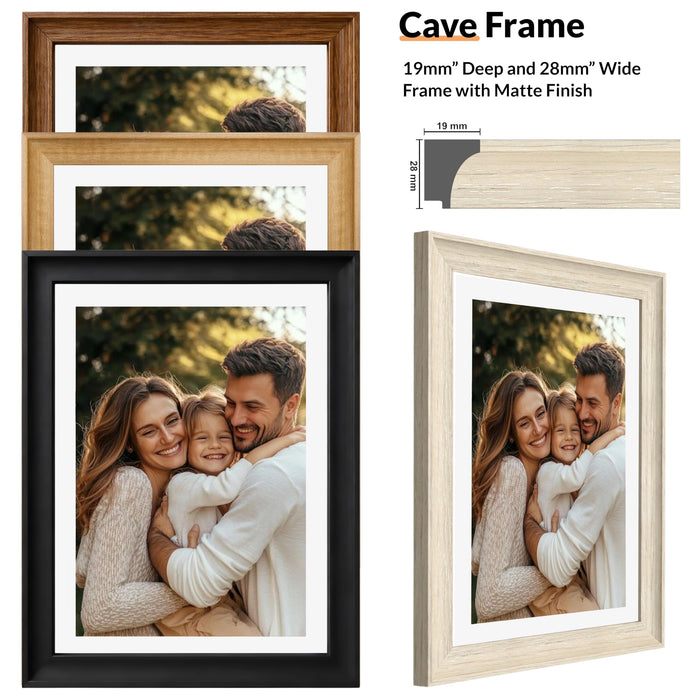 Art Street Wooden Photo Frame for living room, Aesthetic Cave Design Photo Frames for Photograph, Art Work, Certificates Set of 4 (8x12 Inch, White)
