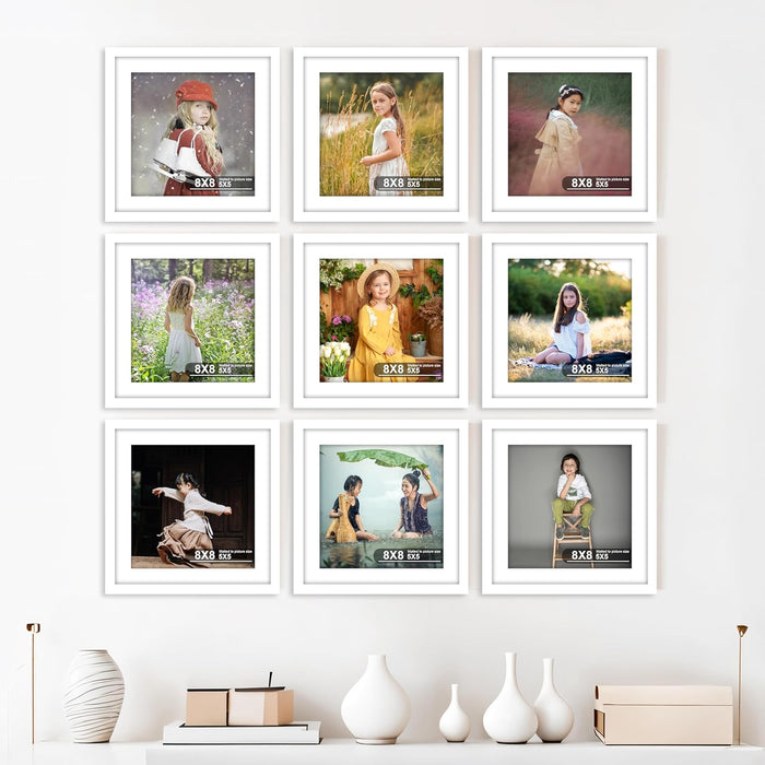 Photo Frames Large Collage Set of 9 Wall Photo Frames for Living Room Decoration (Size-8x8 Inch)