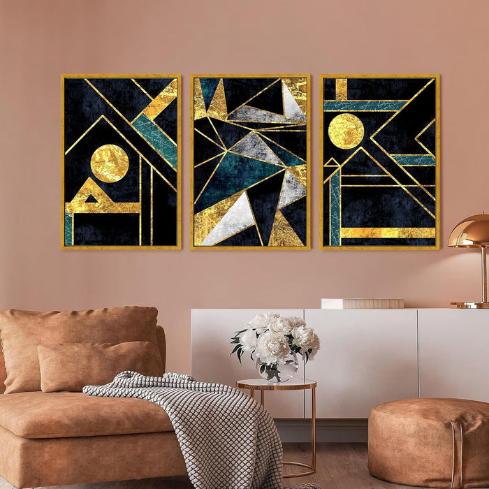 Blue Australian Canvas Painting For Home Décor (17x23 Inch, Set Of 3)