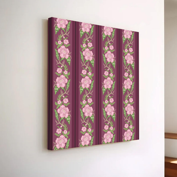 Mughal Miniature Floral Painting for Wall Decoration | Flower Canvas Wall Painting for Bedroom, Living Room, Home and Office Wall Decor (56x56 Cm)