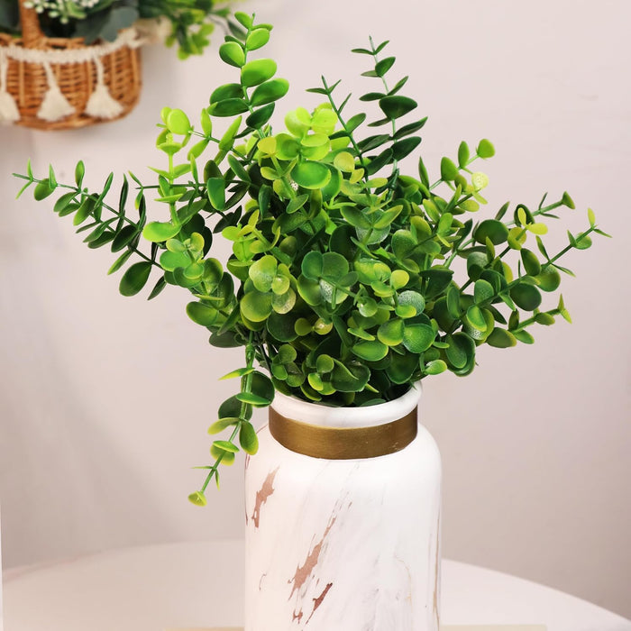 Art Street Artificial PVC Plastic Eucalyptus Green Bushes, Bunch