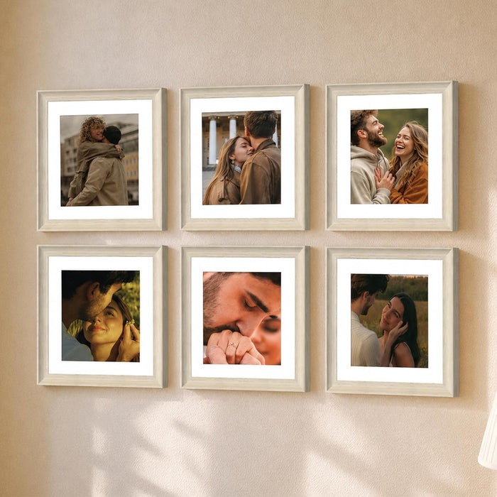 Premium White Photo Frame Set of 6 for Living Room | Classic Wooden Picture Frames for Photos, Artwork & Kids Room | Wall Décor (8x10 Inch)