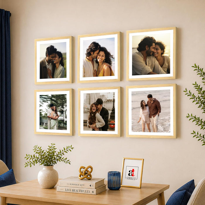 Premium White Photo Frame Set of 6 for Living Room | Classic Wooden Picture Frames for Photos, Artwork & Kids Room | Wall Décor (8x10 Inch)