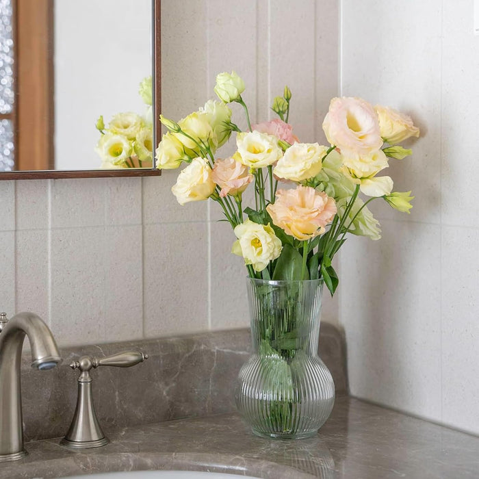 Glass Flower Vase for Modern Decorative Flower and Plants for Table Centerpiece Decoration (12x18 cm)