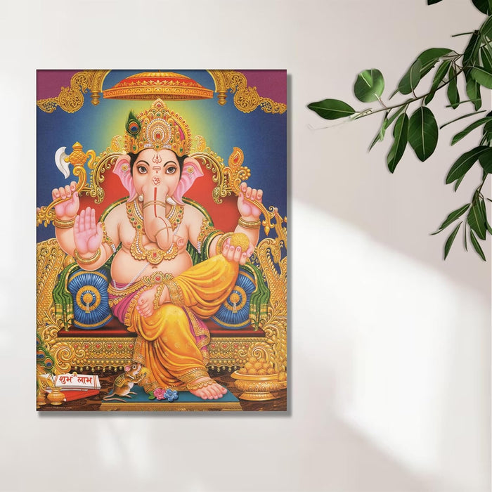 Spiritual Stretched Canvas Pooja room Temple Wall Art Print Painting on Stretched-Canvas (30x41 CM)