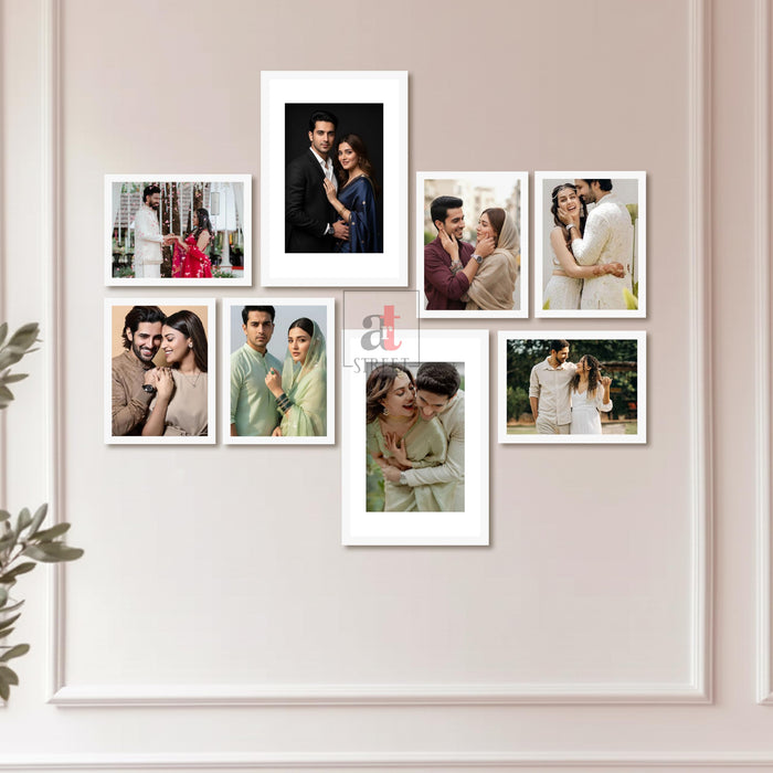 Art Street Photo Frame Set of 8 White Wall Decor Collage Display Hanging Family Picture Frames Gallery Collection Decor Items Wall Mount Frames Birthday Anniversary Gift, 8x12 and 12x16 In