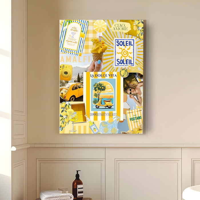Italian Summer Pop Art Canvas Wall Painting | Travel pop art Canvas Wall Painting For Home and Office Wall Décor (41x56 cm)