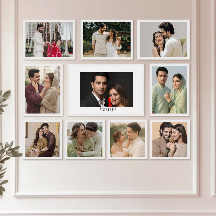 Art Street Photo Frame Set of 10 White Wall Decor Collage Display Hanging Family Picture Frames Gallery Collection Decor Items Wall Mount Frames Birthday Anniversary Gift, 8x8, 8x12 and 12x16 In