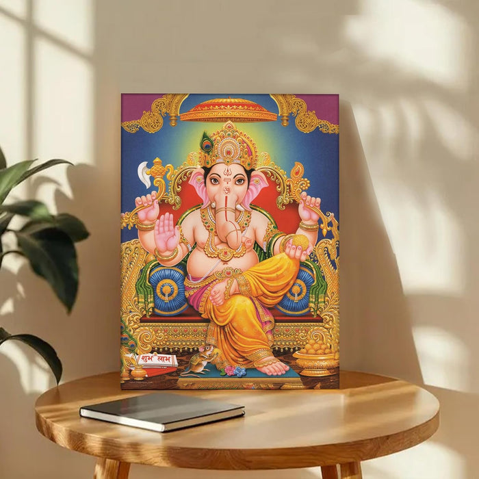 Spiritual Stretched Canvas Pooja room Temple Wall Art Print Painting on Stretched-Canvas (30x41 CM)