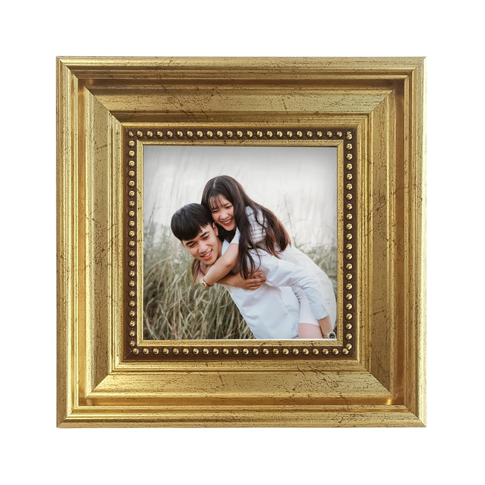 Photo Frame for Tabletop | Plexiglass, Frame for Home and Office Decoration (Golden, 5x5 Inch)