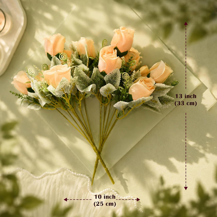 Art Street Artificial Peach Rose Flowers Bouquet