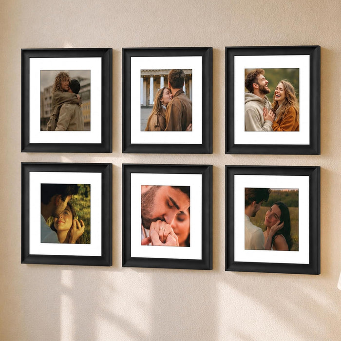 Premium White Photo Frame Set of 6 for Living Room | Classic Wooden Picture Frames for Photos, Artwork & Kids Room | Wall Décor (8x10 Inch)