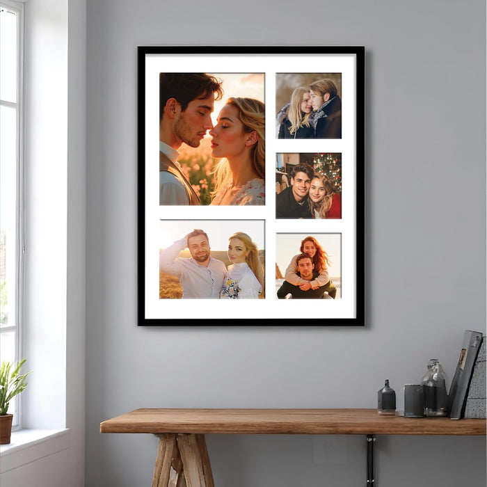 Photo Frame Collage 20x25, 15x20, 13x13 cm Photos Display 5 Openings Wall Mounting Home Décor Photo-Frame (44x54 cm)