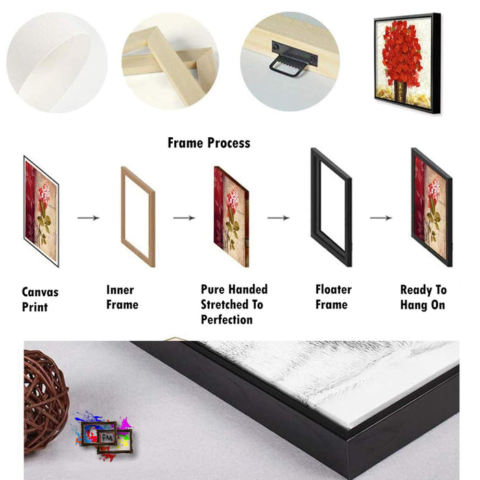 Abstract Mandala Art of Lotus and Koi Fish Multicolor Wall Art on Stretched Canvas – Frameless Unframed Gallery Wrap Canvas Wall Art 22x34 Inch