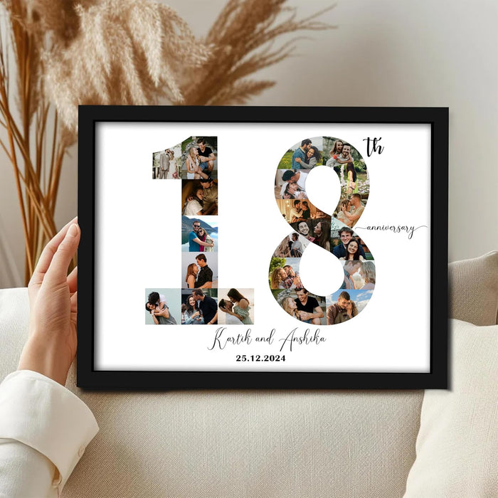 Customized and Personalize Anniversary Gift with Date for the special people in your life | Anniversary Customized Photo with Frame (13x18 Inch)