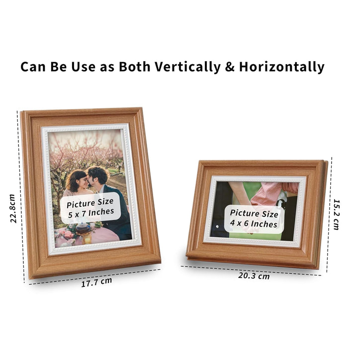 Photo Frame for Table, Plexi Glass, Engineered Wood Photo Frame (Brown)