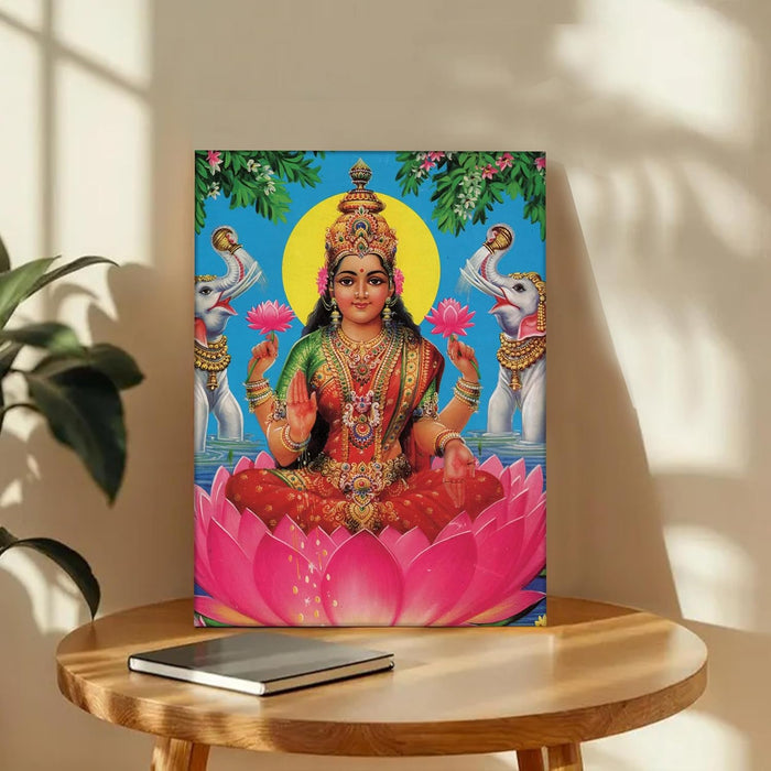Spiritual Stretched Canvas Pooja room Temple Wall Art Print Painting on Stretchd-Canvas Suits for Pooja-room, Mandir, Hallways, Living Room, Office (30x41 CM)