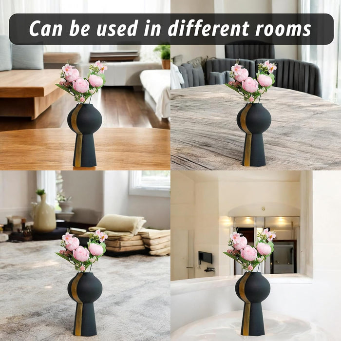 Ceramic Flower Vase for Home Décor, (3x8 inch), Flowers Not Included