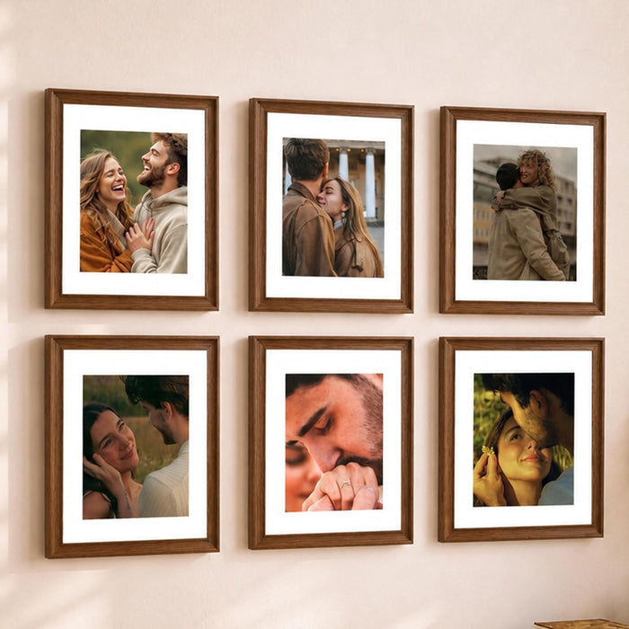Premium White Photo Frame Set of 6 for Living Room | Classic Wooden Picture Frames for Photos, Artwork & Kids Room | Wall Décor (8x10 Inch)