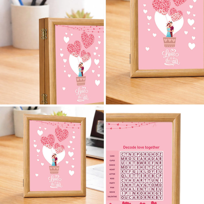 Wooden Greeting Card Photo Frame with Clip, Brown Hinged Double Frame for Photos & Cards, Tabletop Display Gift for Anniversary, Wedding, Valentine, Home Decor (5.2 x 7.2 Inch, Wooden Brown)