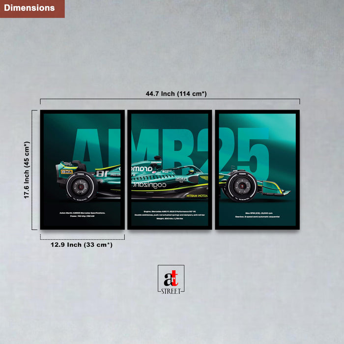PAINTINGMANTRA Framed Racing Car Painting for Men | Modern Race Car Wall Art Painting for Bedroom, Living Room, Office and Home Wall Decoration (Set of 3, 33x45 cm)