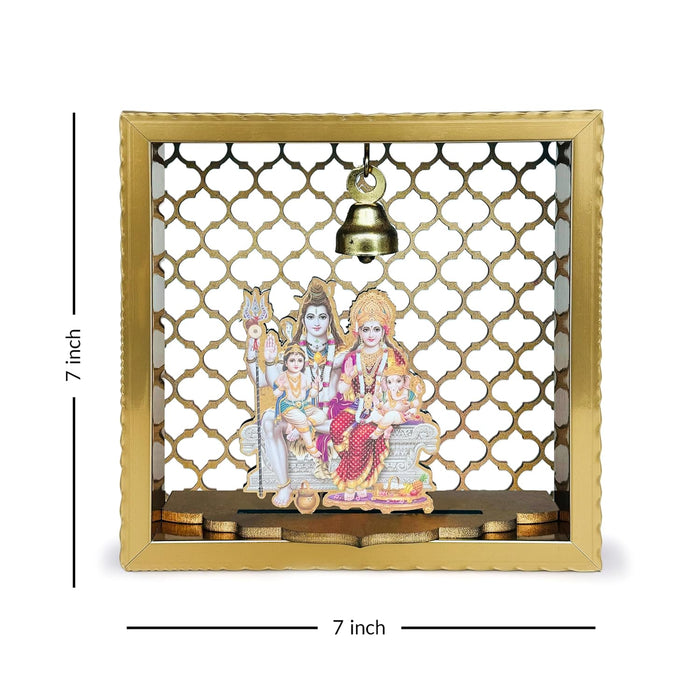 Art Street Radha Krishna Small Pooja Mandir for Office & Home Wall Hanging Temple, Diwali Decoration, Gifts, Dcor for Friends & Family (7x7 Inch)