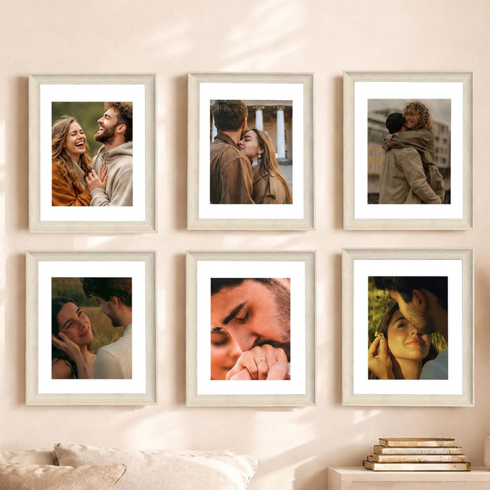 Premium White Photo Frame Set of 6 for Living Room | Classic Wooden Picture Frames for Photos, Artwork & Kids Room | Wall Décor (8x10 Inch)